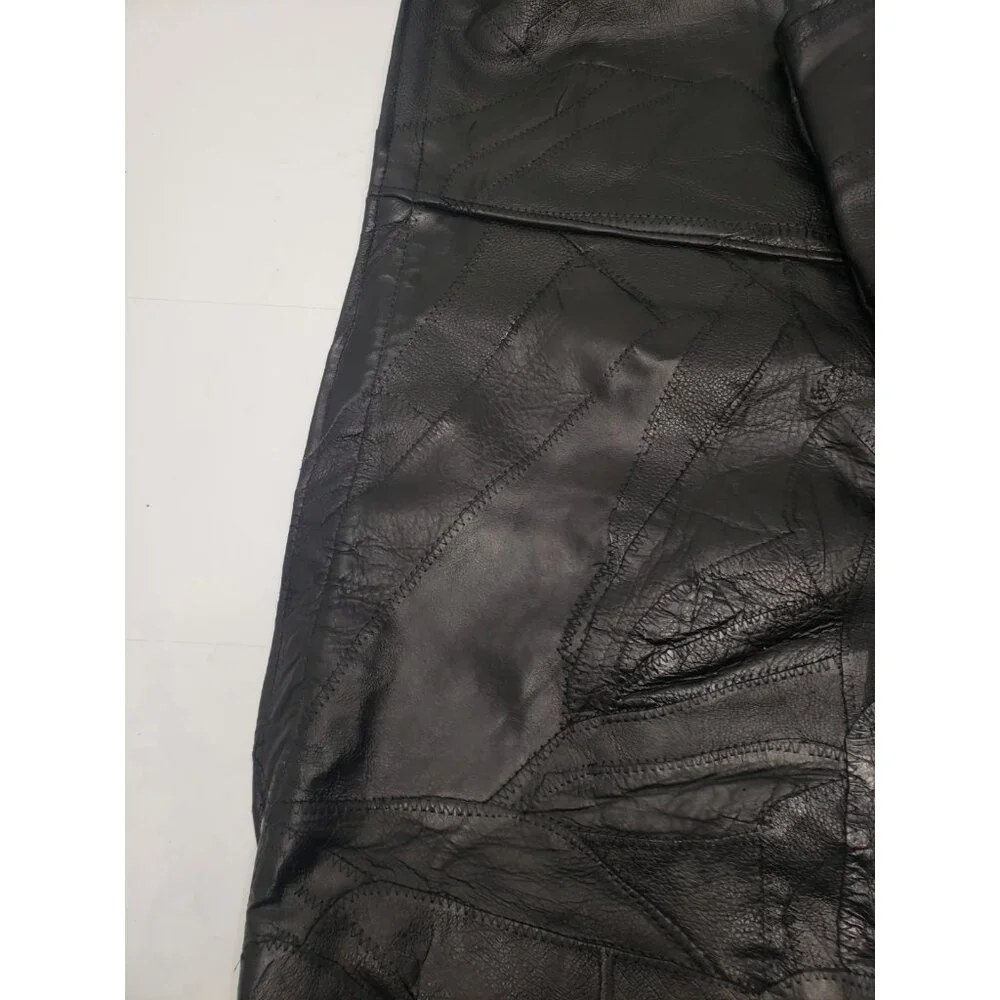 Men's Diamond Plate Genuine Buffalo Leather Motorcycle Chaps Pants Size XL